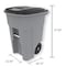 Toter 48 Gal. Trash Can Brownstone with Quiet Wheels and Lid ANA48 - alternate 3